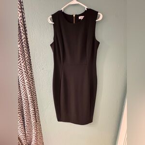 Calvin Klein Black Sleeveless Sheath Midi Dress